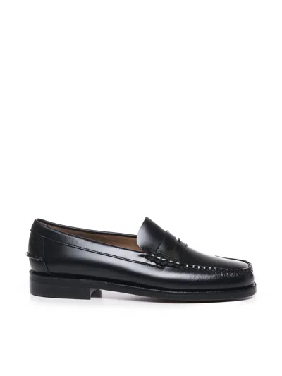 Sebago Dan Po Lt Leather Loafers In Black