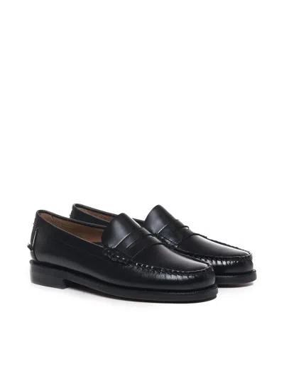 Sebago Dan Po Lt Leather Loafers In Black
