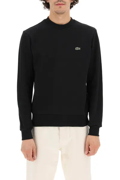 Lacoste Logo Patch Sweater Sweaters And Cardigans Blue In Black
