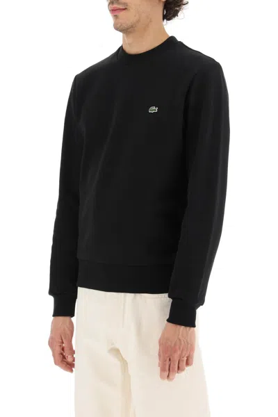 Lacoste Logo Patch Sweater Sweaters And Cardigans Blue In Black