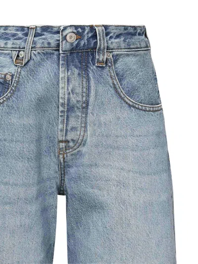Jacquemus High-waisted Wide-leg Denim Pants With Signature Detail In Blue