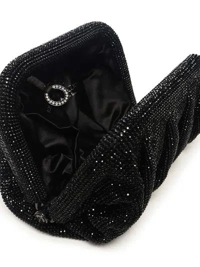 Benedetta Bruzziches Rhinestone And Satin Venus La Petite James Bond Pochette In Black