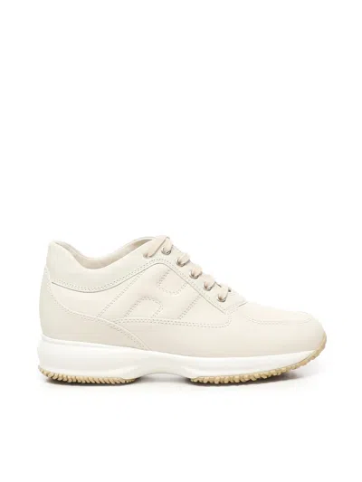 Hogan Leather Interactive Sneakers In Neutral