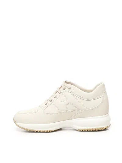 Hogan Leather Interactive Sneakers In Neutral