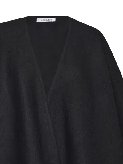Max Mara Alpaca And Wool Cape In Black