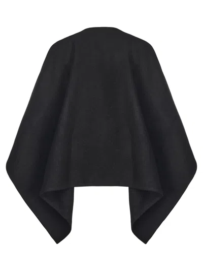 Max Mara Alpaca And Wool Cape In Black