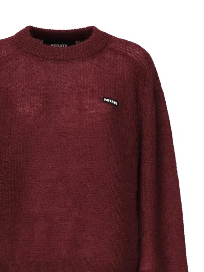 Rotate Birger Christensen Sweater With Lettering Logo In Red