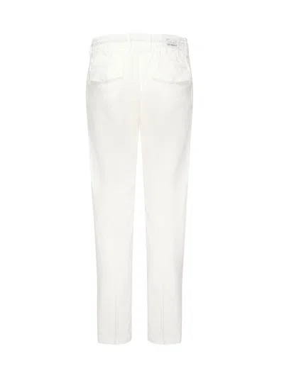 Eleventy White Pants With Elastic Drawstring Waist And Tapered Leg In Cotton Blend Stretch Woman In White