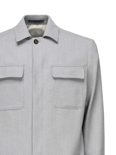 Eleventy Double-pocket Button-front Jacket In Gray