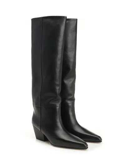 Paris Texas Jane Leather Boots In Black