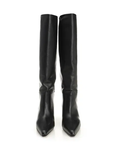 Paris Texas Jane Leather Boots In Black