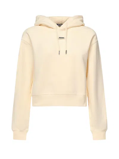 Jacquemus Cotton Hoodie In White