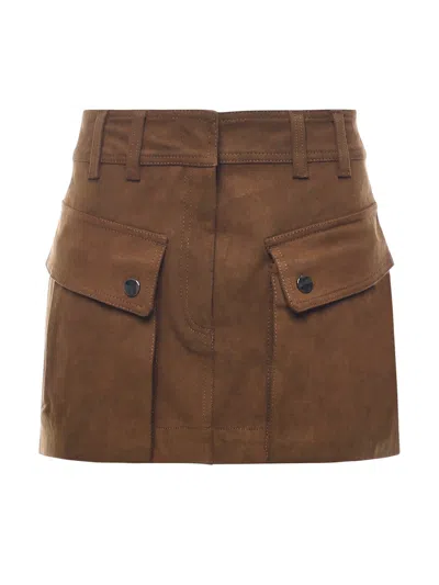 The Andamane Mini Skirt With Pockets And Loops In Brown