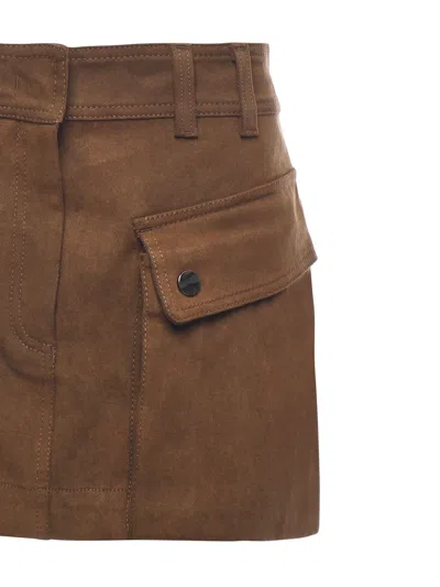 The Andamane Mini Skirt With Pockets And Loops In Brown