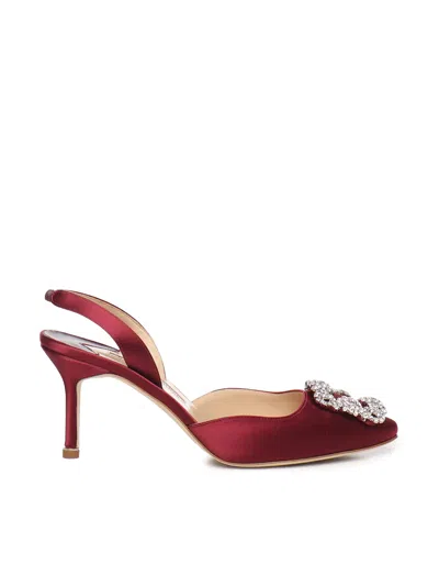 Manolo Blahnik Slingback High-heeled Sandals In Red