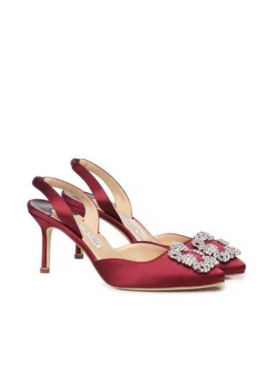 Manolo Blahnik Slingback High-heeled Sandals In Red