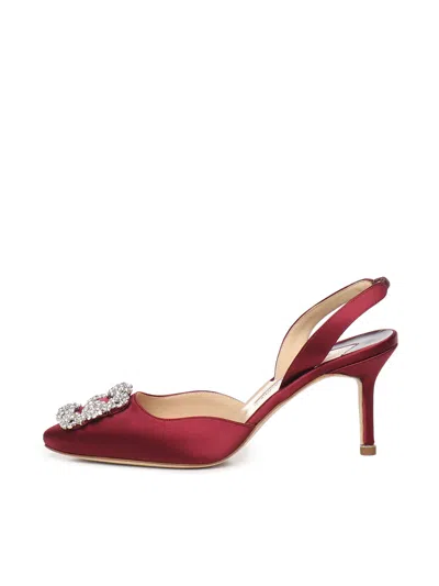 Manolo Blahnik Slingback High-heeled Sandals In Red