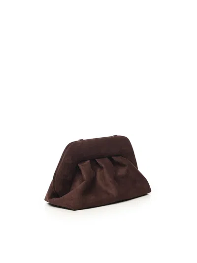 Themoirè Themoir Tia Suede Clutch In Brown
