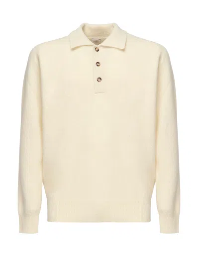 Eleventy Long-sleeve Polo Shirt In Neutral