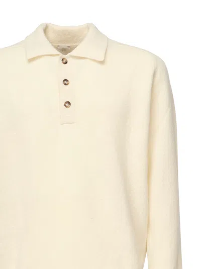 Eleventy Long-sleeve Polo Shirt In Neutral