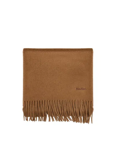 Max Mara Classic Big Scarf "baci" In Brown