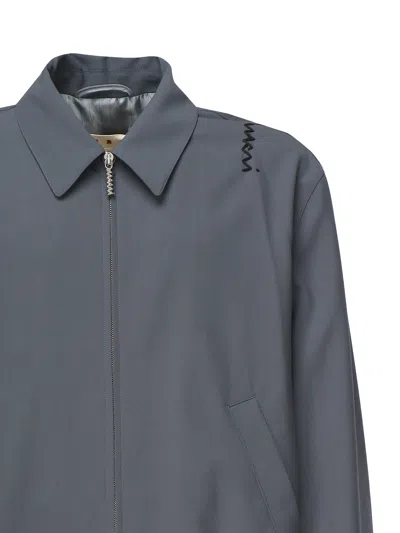Marni Lightweight Wool Jacket In Gray
