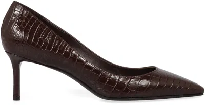 Jimmy Choo Crocodile-embossed Pointed-toe Pumps In Brown
