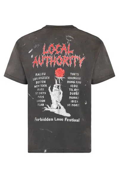 Local Authority Graphic-printed Cotton T-shirt In Gray