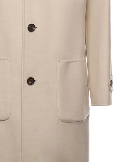 Eleventy Platinum Man Coat Beige Size 38 Wool In Neutral