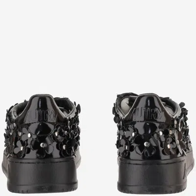 Autry Sparkling Black Low-top Sneakers With Sequin Detail In Black