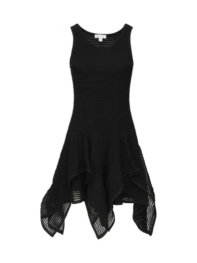 Alaïa Short Dress With Ruffle Knit In Black