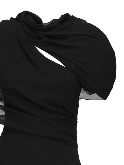 Jacquemus Womens Black Castagna Padded-shoulder Woven Mini Dress