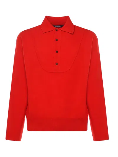Jacquemus La Maille Vereuse Pallone Sweater In Red