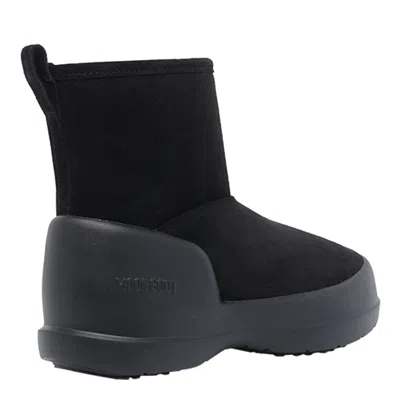 Moon Boot Luna Chelsea Suede Leather Ankle In Black
