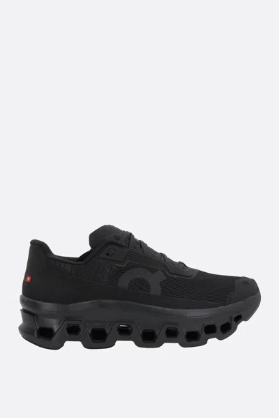 On Cloudmster Void Rubber-trimmed Mesh Running Sneakers In Black