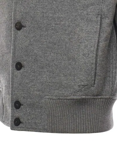Jacquemus Mens Grey Feltro Pointed-collar Wool Bomber Jacket In Gray