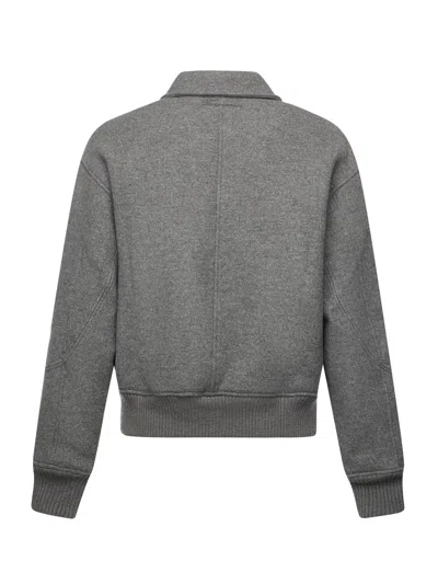 Jacquemus Mens Grey Feltro Pointed-collar Wool Bomber Jacket In Gray