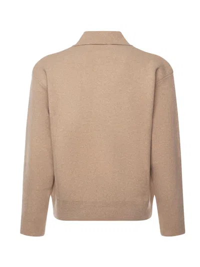 Jacquemus Polo Sweater La Maille Vareuse Pallone In Brown
