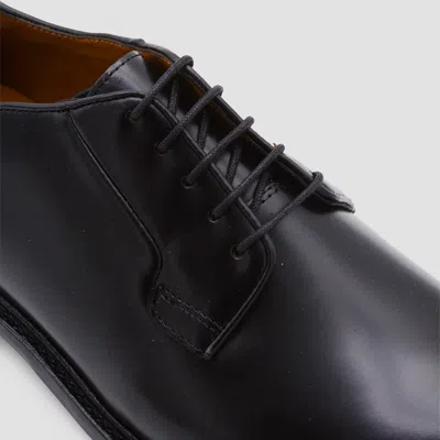 Sebago Black Milton Gyw Derby Shoes In Leather In Black