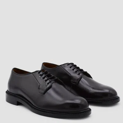 Sebago Black Milton Gyw Derby Shoes In Leather In Black