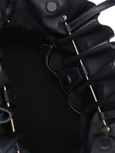 Ferragamo Black Crossbody Bag With Embossed Logo Lettering On The Front And Gancini In Leather Woman In Black