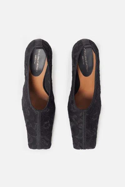 Stella Mccartney Square-toe Lace Stiletto Pumps In Black