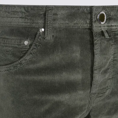 Jacob Cohen Tailored Denim Trousers Five Pockets In Green