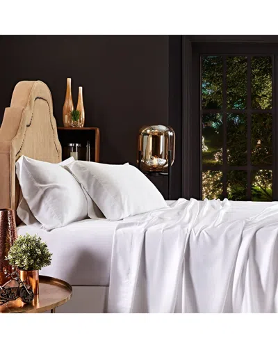 Orchids Lux Home 400 Thread Count Merida Fitted Sheet In White