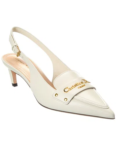 Dior Boy Leather Slingback Pump In White