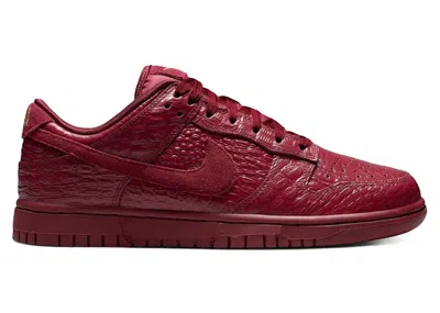 Pre-owned Nike Dunk Low Crocodile (women's) Sneakers In Darkin Team Red/dark Team Red/metallic Gold