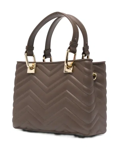 Marc Ellis Quilted Logo-charm Cross Body Bag In Brown