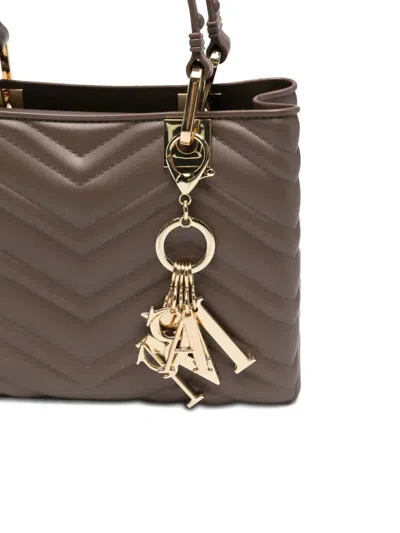 Marc Ellis Quilted Logo-charm Cross Body Bag In Brown