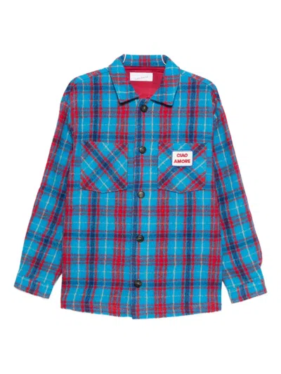 Giada Benincasa Checked Virgin-wool Jacket In Blue