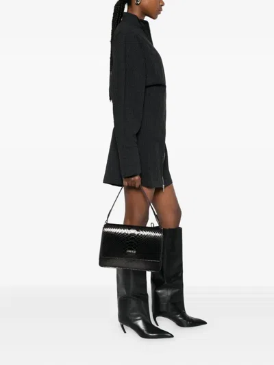 Marc Ellis Embossed-effect Shoulder Bag In Black